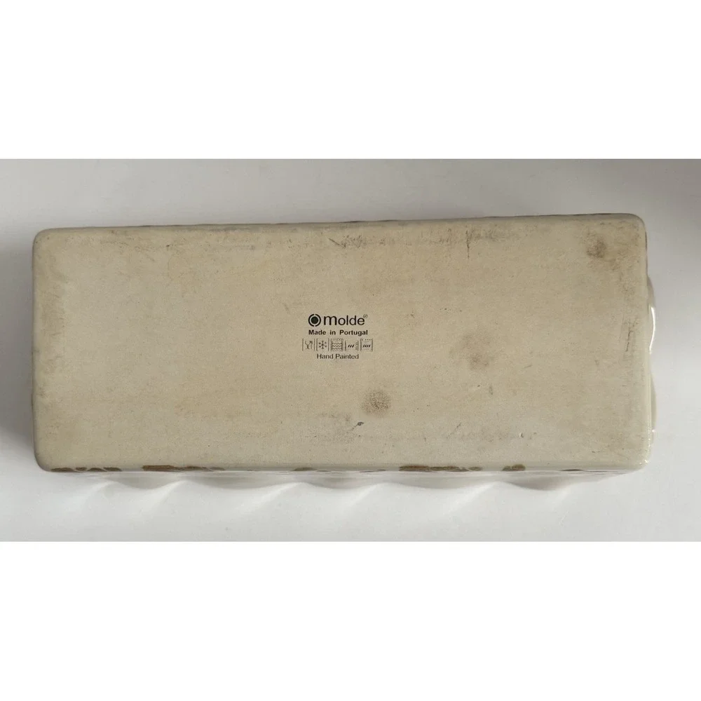 Molde Stoneware Loaf Pan Cream Tan Floral Print, 11